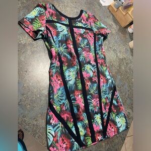 Modern amusement tropical flip dress.